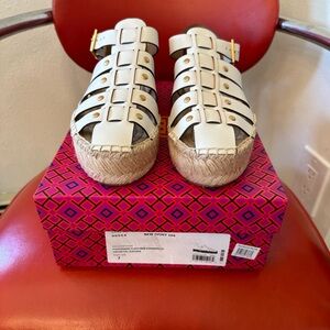 Tory Burch Fisherman Platform Espadrille Sandal size 7